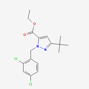 molecular formula C17H20Cl2N2O2 B1622524 Ethyl 3-(tert-butyl)-1-(2,4-dichlorobenzyl)-1H-pyrazole-5-carboxylate CAS No. 306936-96-9