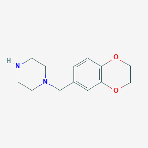 molecular formula C13H18N2O2 B1622527 1-((2,3-Dihydrobenzo[b][1,4]dioxin-6-yl)methyl)piperazine CAS No. 67869-88-9
