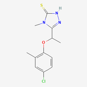 molecular formula C12H14ClN3OS B1622529 5-[1-(4-chloro-2-methylphenoxy)ethyl]-4-methyl-4H-1,2,4-triazole-3-thiol CAS No. 588673-53-4