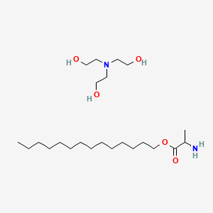 molecular formula C23H50N2O5 B1622544 beta-Alanine, N-tetradecyl-, compd. with 2,2',2''-nitrilotris(ethanol) (1:1) CAS No. 61791-98-8