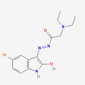 Glycine, N,N-diethyl-, (5-bromo-1,2-dihydro-2-oxo-3H-indol-3-ylidene)hydrazide, (Z)-