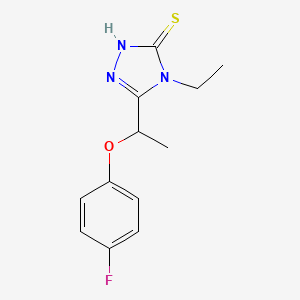 molecular formula C12H14FN3OS B1622590 4-乙基-5-[1-(4-氟苯氧基)乙基]-4H-1,2,4-三唑-3-硫醇 CAS No. 725217-84-5