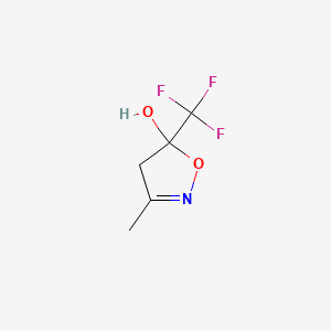 molecular formula C5H6F3NO2 B1622636 4,5-Dihydro-5-hydroxy-3-methyl-5-(trifluoromethyl)isoxazole CAS No. 51479-84-6