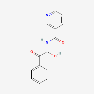 molecular formula C14H12N2O3 B1622649 N-(1-Hydroxy-2-oxo-2-phenylethyl)-3-pyridinecarboxamide CAS No. 42069-24-9