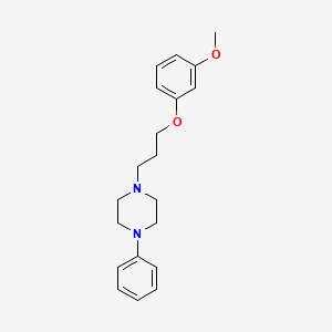 molecular formula C20H26N2O2 B1622655 Piperazine, 1-(2-(m-methoxyphenoxymethyl)ethyl)-4-phenyl- CAS No. 66307-50-4