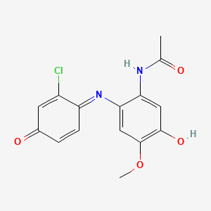 molecular formula C15H13ClN2O4 B1622796 N-[6-[(2-Chloro-4-hydroxyphenyl)imino]-4-methoxy-3-oxo-1,4-cyclohexadien-1-YL]acetamide CAS No. 66612-11-1