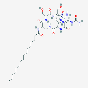 molecular formula C35H61N11O9 B1622866 Palmitoyl tuberactinamine N CAS No. 74240-44-1