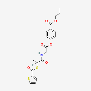 Propyl p-(2-thenoylmercaptopropionylglycyloxy)benzoate