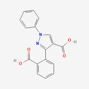 molecular formula C17H12N2O4 B1622894 3-(2-carboxyphenyl)-1-phenyl-1H-pyrazole-4-carboxylic acid CAS No. 6110-61-8