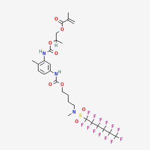 molecular formula C27H30F13N3O8S B1622917 2-((((2-Methyl-5-(((4-(methyl((tridecafluorohexyl)sulphonyl)amino)butoxy)carbonyl)amino)phenyl)amino)carbonyl)oxy)propyl methacrylate CAS No. 70900-36-6