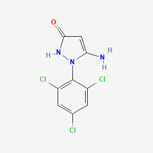 molecular formula C9H6Cl3N3O B1622951 5-Amino-1,2-dihydro-1-(2,4,6-trichlorophenyl)-3H-pyrazol-3-one CAS No. 71965-08-7