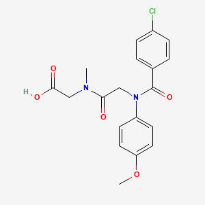 molecular formula C19H19ClN2O5 B1622975 Glycine, N-(N-(4-chlorobenzoyl)-N-(4-methoxyphenyl)glycyl)-N-methyl- CAS No. 71455-83-9