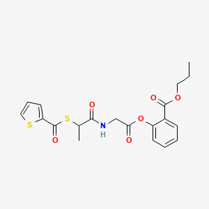 B1622984 Propyl o-(2-thenoylmercaptopropionylglycyloxy)benzoate CAS No. 84856-29-1