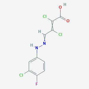 B1622998 2,3-Dichloro-4-[(3-chloro-4-fluorophenyl)hydrazinylidene]but-2-enoic acid CAS No. 219929-44-9