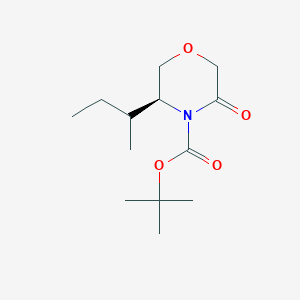 molecular formula C13H23NO4 B016230 4-t-Boc-(5S)-5-[(1S)-methylpropyl]-morpholin-3-one CAS No. 160141-21-9