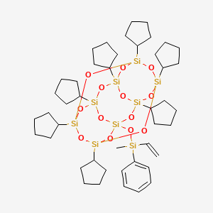 Ethenyl-[(3,5,7,9,11,13,15-heptacyclopentyl-2,4,6,8,10,12,14,16,17,18,19,20-dodecaoxa-1,3,5,7,9,11,13,15-octasilapentacyclo[9.5.1.13,9.15,15.17,13]icosan-1-yl)oxy]-methyl-phenylsilane