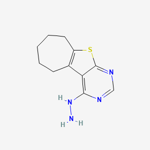molecular formula C11H14N4S B1623012 4-hydrazinyl-6,7,8,9-tetrahydro-5H-cyclohepta[4,5]thieno[2,3-d]pyrimidine CAS No. 40106-59-0