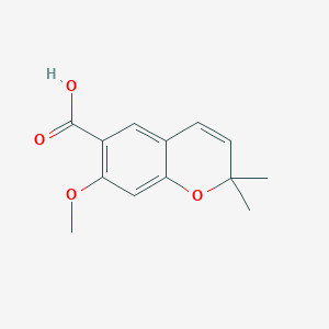 molecular formula C13H14O4 B162305 7-Methoxy-2,2-dimethylchromene-6-carboxylic acid CAS No. 179457-70-6