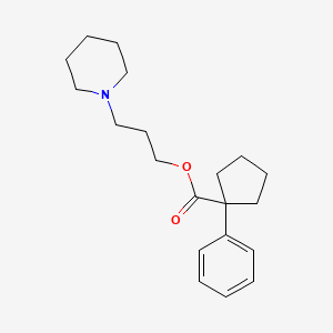 molecular formula C20H29NO2 B1623209 Cyclopentanecarboxylic acid, 1-phenyl-, 3-piperidinopropyl ester CAS No. 69352-94-9