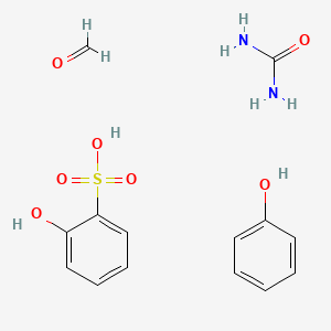 molecular formula C14H18N2O7S B1623221 formaldehyde;2-hydroxybenzenesulfonic acid;phenol;urea CAS No. 53817-89-3