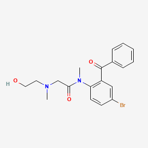 molecular formula C19H21BrN2O3 B1623242 Acetamide, N-(2-benzoyl-4-bromophenyl)-2-((2-hydroxyethyl)methylamino)-N-methyl- CAS No. 76938-22-2