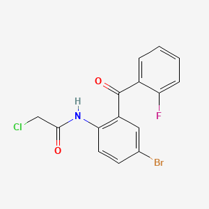 molecular formula C15H10BrClFNO2 B1623366 N-(4-Bromo-2-(2-fluorobenzoyl)phenyl)-2-chloroacetamide CAS No. 85508-36-7
