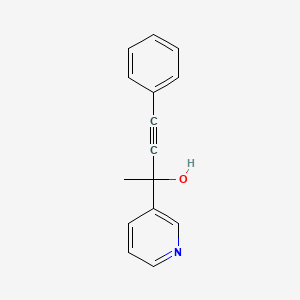 molecular formula C15H13NO B1623385 alpha-Methyl-alpha-(phenylethynyl)-3-pyridinemethanol CAS No. 55690-03-4