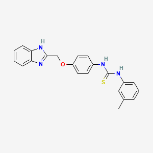 Thiourea, N-(4-(1H-benzimidazol-2-ylmethoxy)phenyl)-N'-(3-methylphenyl)-