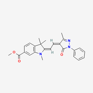 molecular formula C25H25N3O3 B1623598 methyl (2E)-1,3,3-trimethyl-2-[(2Z)-2-(3-methyl-5-oxo-1-phenylpyrazol-4-ylidene)ethylidene]indole-6-carboxylate CAS No. 5718-26-3