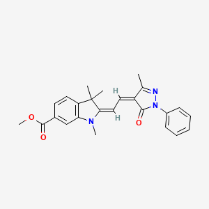 methyl (2E)-1,3,3-trimethyl-2-[(2Z)-2-(3-methyl-5-oxo-1-phenylpyrazol-4-ylidene)ethylidene]indole-6-carboxylate