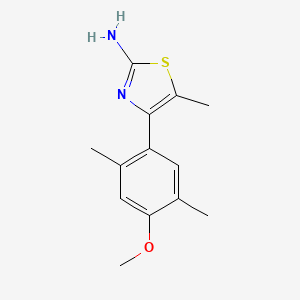 molecular formula C13H16N2OS B1623686 4-(4-Methoxy-2,5-dimethylphenyl)-5-methyl-1,3-thiazol-2-amine CAS No. 879053-84-6