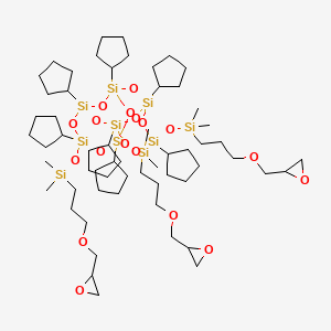 [1,3,5,7,9,11,14-Heptacyclopentyl-7,14-bis[[dimethyl-[3-(oxiran-2-ylmethoxy)propyl]silyl]oxy]-2,4,6,8,10,12,13,15,16-nonaoxa-1,3,5,7,9,11,14-heptasilatricyclo[7.3.3.15,11]hexadecan-3-yl]oxy-dimethyl-[3-(oxiran-2-ylmethoxy)propyl]silane