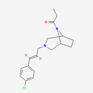 molecular formula C18H23ClN2O B1623732 3-(p-Chlorocinnamyl)-8-propionyl-3,8-diazabicyclo(3.2.1)octane CAS No. 59038-08-3