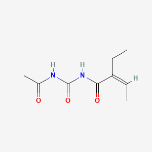 molecular formula C9H14N2O3 B1623736 Urea, 1-acetyl-3-(2-ethylcrotonyl)-, (Z)- CAS No. 25614-78-2