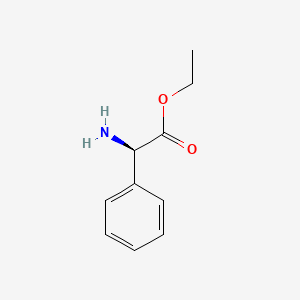 molecular formula C10H13NO2 B1623761 Benzeneacetic acid, alpha-amino-, ethyl ester, (alphaR)- CAS No. 39251-40-6