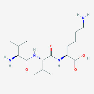 molecular formula C16H32N4O4 B1623807 L-Lysine, L-valyl-L-valyl- CAS No. 73015-99-3