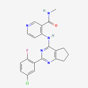 4-((2-(5-Chloro-2-fluorophenyl)-6,7-dihydro-5H-cyclopenta[d]pyrimidin-4-yl)amino)-N-methylnicotinamide