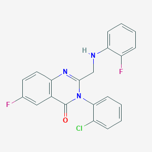 3-(2-Chlorophenyl)-6-fluoro-2-[(2-fluoroanilino)methyl]quinazolin-4-one
