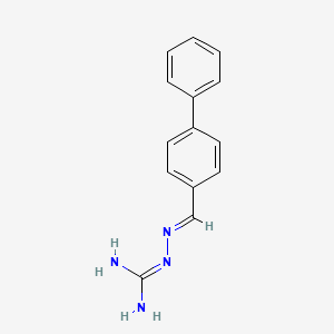 molecular formula C14H14N4 B1623842 Hydrazinecarboximidamide, 2-((1,1'-biphenyl)-4-ylmethylene)- CAS No. 61072-53-5
