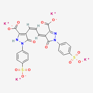 Tetrapotassium;(4E)-4-[(Z)-3-[5-carboxylato-3-oxo-2-(4-sulfonatophenyl)-1H-pyrazol-4-yl]prop-2-enylidene]-5-oxo-1-(4-sulfonatophenyl)pyrazole-3-carboxylate