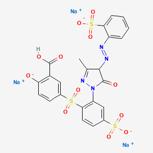 Trisodium 5-((2-(4,5-dihydro-3-methyl-5-oxo-4-((2-sulphonatophenyl)azo)-1H-pyrazol-1-yl)-4-sulphonatophenyl)sulphonyl)salicylate