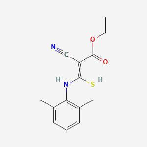 Ethyl 2-cyano-3-(2,6-dimethylanilino)-3-sulfanylprop-2-enoate