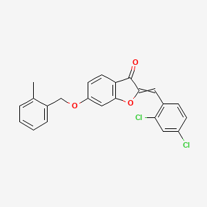 molecular formula C23H16Cl2O3 B1624016 2-[(2,4-Dichlorophenyl)methylidene]-6-[(2-methylphenyl)methoxy]-1-benzofuran-3-one CAS No. 7048-24-0