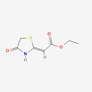 molecular formula C4H8O2<br>C4H8O2<br>CH3COOC2H5 B1624034 Ethyl 2-(4-oxo-1,3-thiazolidin-2-ylidene)acetate CAS No. 24146-36-9