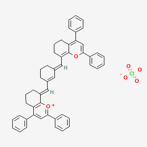 molecular formula C50H43ClO6 B1624040 8-[(E)-[3-[(E)-(2,4-diphenyl-6,7-dihydro-5H-chromen-1-ium-8-ylidene)methyl]cyclohex-2-en-1-ylidene]methyl]-2,4-diphenyl-6,7-dihydro-5H-chromene;perchlorate CAS No. 61010-01-3