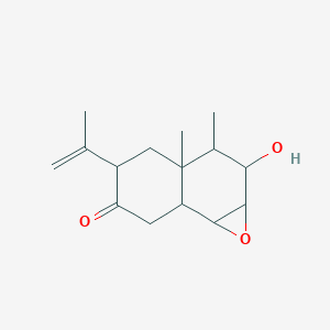 molecular formula C15H22O3 B1624074 2-Hydroxy-3,3a-dimethyl-5-prop-1-en-2-yl-1a,2,3,4,5,7,7a,7b-octahydronaphtho[1,2-b]oxiren-6-one CAS No. 60048-73-9