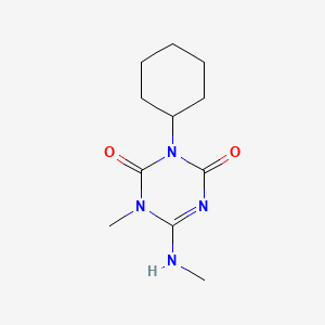 molecular formula C11H18N4O2 B1624075 3-Cyclohexyl-1-methyl-6-(methylamino)-1,3,5-triazine-2,4(1H,3H)-dione CAS No. 56611-54-2