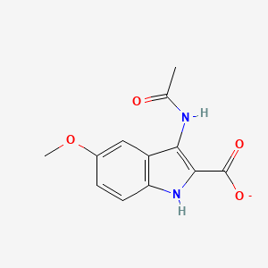 molecular formula C12H11N2O4- B1624092 3-Acetylamino-5-methoxy-1H-indole-2-carboxylic acid CAS No. 97310-92-4