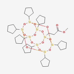 B1624097 Methyl 3-(3,5,7,9,11,13,15-heptacyclopentyl-2,4,6,8,10,12,14,16,17,18,19,20-dodecaoxa-1,3,5,7,9,11,13,15-octasilapentacyclo[9.5.1.13,9.15,15.17,13]icosan-1-yl)propanoate CAS No. 308103-64-2