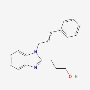 molecular formula C19H20N2O B1624102 3-[1-(3-Phenylprop-2-enyl)benzimidazol-2-yl]propan-1-ol CAS No. 4661-47-6